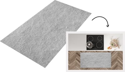 Keukenloper - Loper keuken - Wol - Licht - Grijs - 120x60 cm - Keukenloper vinyl