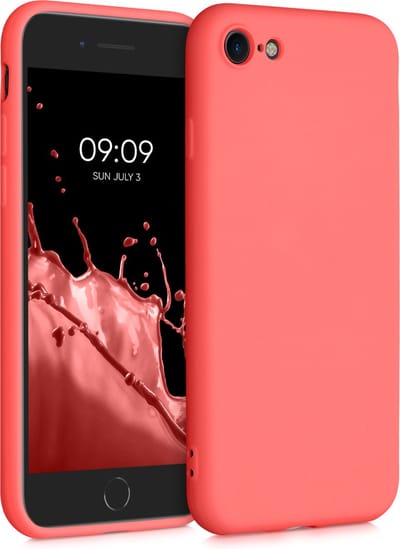 kwmobile telefoonhoesje geschikt voor Apple iPhone SE (2022) / iPhone SE (2020) / iPhone 8 / iPhone 7 - Hoesje voor smartphone - Back cover in levendig koraal