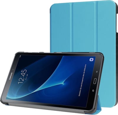Hoesje - Geschikt voor Samsung Galaxy Tab A 10.1 (2016) - Dun & Stevig - Hardcover Book Case - Trifold Bookcase Hoes - Hard Cover - Tablethoes - Lichtblauw