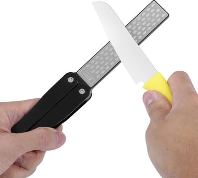 Finnacle - "Folding Messenslijper - Slijpsteen - Opvouwbaar - Zwart"