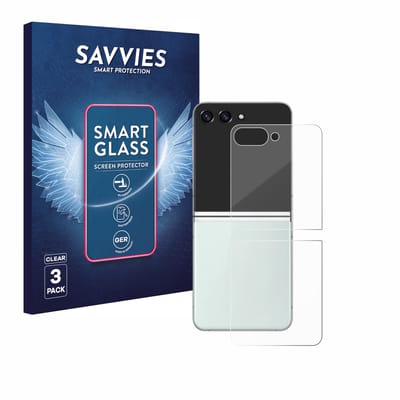 3 Stuks Savvies Screenprotector - geschikt voor Samsung Galaxy Z Flip 5 (Achterkant) - beschermfolie glas transparant
