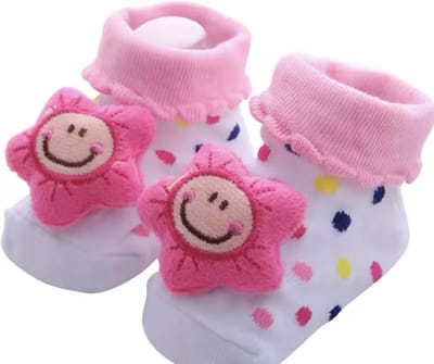 Super schattige babysokken - Baby Sokken - New born sokken - Kraamcadeau voor Jongen of Meisje - Babyshower Cadeau - Kraammand - Ster - Roze