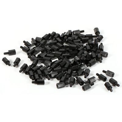 100 stuks M2 M3 M4 Plastic Nylon Zeskant Mannelijk Vrouwelijk Vrouwelijk Afstandsstuk Ronde Kop Schroef Moer