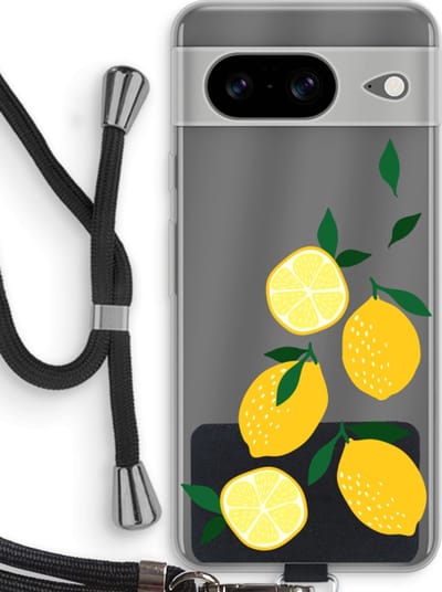 Case Company® - Hoesje met koord geschikt voor Google Pixel 8 hoesje met Koord - You're my lemon - Telefoonhoesje met Zwart Koord - Bescherming aan alle Kanten en Over de Schermrand