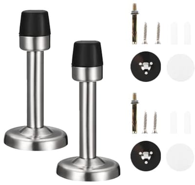 Deurstoppers met rubberen bufferbumper - Geluidsdemping en wandbescherming (2 stuks)