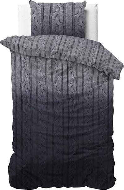 Dreamhouse Flanel Dante - Dekbedovertrek - Eenpersoons - 140x200/220 + 1 kussensloop 60x70 - Antraciet