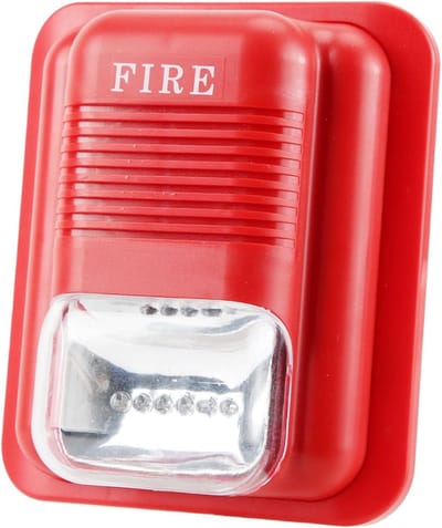 Alarm Sirene - Stroboscoop Licht - Noodwaarschuwing - Hoorbaar Visueel - 14 x 12 x 6 cm - Wit