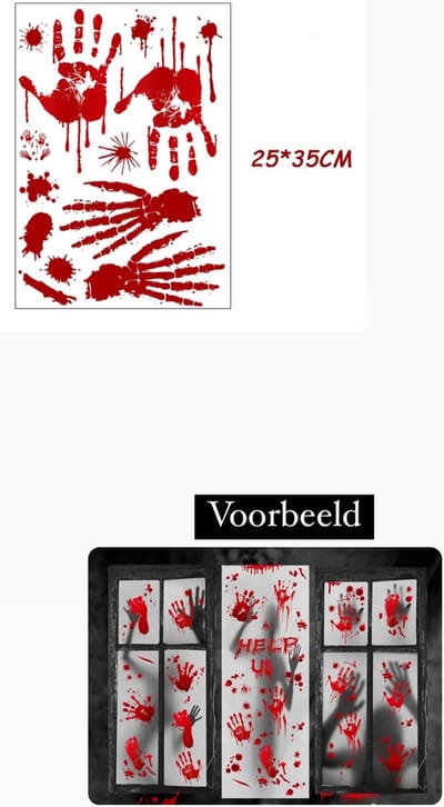 Akyol - raamsticker halloween - 1 groot vel - XL RAAM STICKERS - halloween raam decoratie - horror - halloween sticker - nep wond - griezelig - eng - halloween thema - halloween decoratie - xl halloween - halloween - versierin halloween