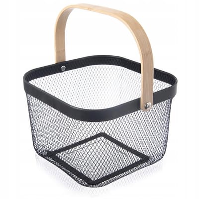 Orion Radka Metalen Mand Zwart 27x24.5x17.5cm - Opbergmand