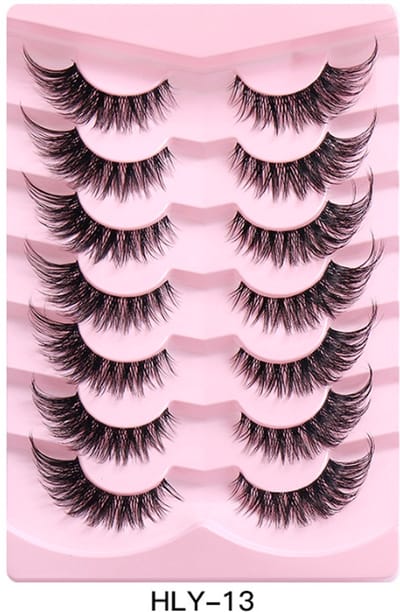 NAXSIR 7 paar Foxy Eyes valse wimpers, natuurlijke dikke krul, gelifte wimpers