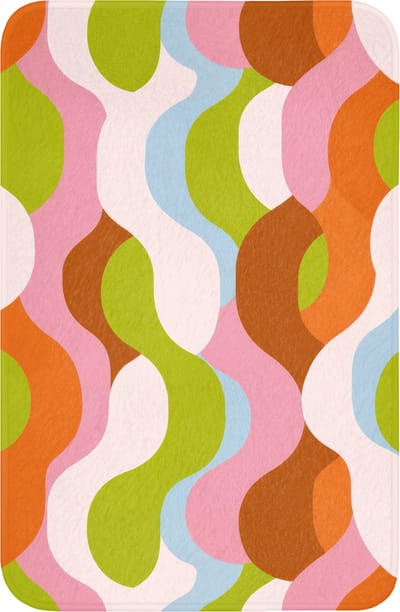 WC mat 40x60 cm - Antislip - Abstract - Vormen - Roze - Toiletmat - Vloermat - Douchemat - Toilet tapijt - Toiletmatten