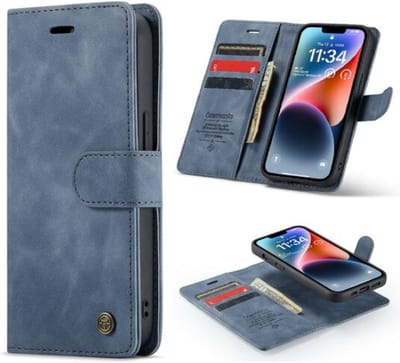 Casemania – Bookcase 2in1 – Geschikt voor Samsung A15 – Incl. Pasjeshouder-Grijs