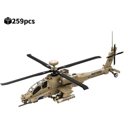 259 stuks AH64 Apache Helikopter Bouwstenen Militair Leger Gevechtshelikopter Model Bakstenen Speciale Krachten Cadeau Huisdecoratie no original box black
