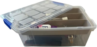 Plasticforte Beautycase opbergbox - 9L - 26 x 37 x 14 cm - met vakverdeling tray - bruin - Make-up/sieraden/nagellak opbergen