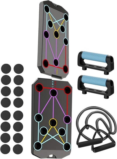Fitness Pushup Board - Kracht Trainingssysteem - Spier Training - Kleurgecodeerde Zones - 40 x 20 cm - Blauw