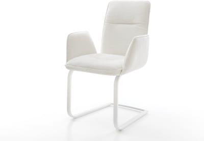 Sledestoel Vinja-Flex sledemodel vlak wit bouclé zacht beige