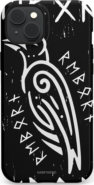 Casetastic Hoesje Geschikt voor Apple iPhone 15 Plus Magsafe - Stijlvolle Beschermende Duo-layer Case - Runische Symboliek