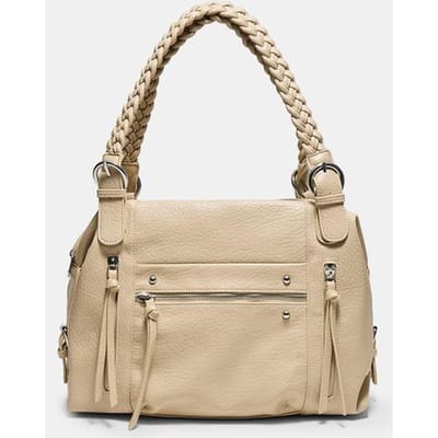 Stradivarius Schoudertas met gevlochten handvat  Beige OS