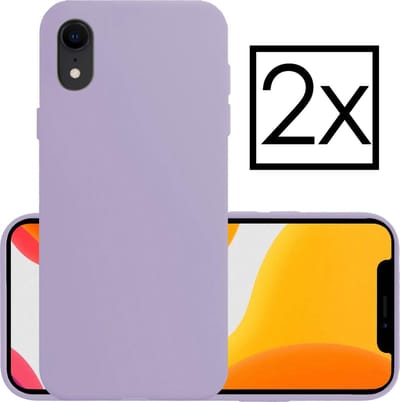 Hoesje - 2 Stuks - Geschikt voor Apple iPhone XR - Sterk & Shockproof - Case Siliconen - Back Cover - Telefoon Hoes - Lila