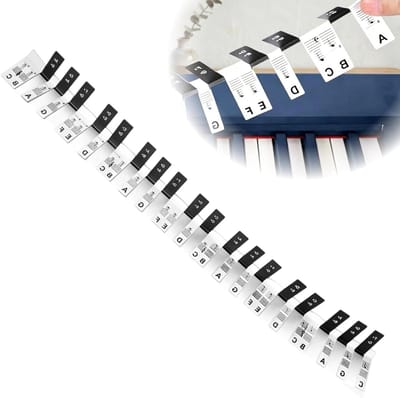 Toetsenbord Notenlabels - Leerhulp Piano - Muziek Leren - Herbruikbaar Zonder Lijm - 88 Toetsen - Transparant