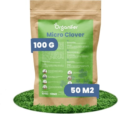 Microklaver Gazon - (100g, 50m2) - Clover - Klaver - Klaver Zaad Voor Gazon - Zuiver Klaverzaad - Witte Klaver - Klaver Zaad - Microklaver Graszaad - Organifer