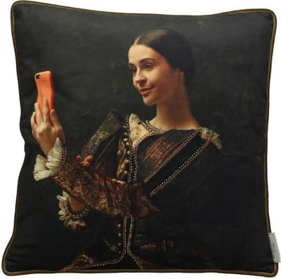 Plaids - Cushion Phone Velvet Brown 45x45cm