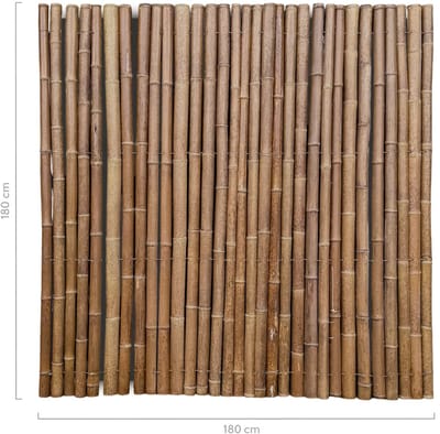 Masters of Bamboo® Bamboemat Halfrond - 180 x 180 cm - Zwart - Bamboe schutting op rol - Bamboe mat
