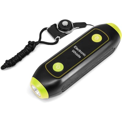 Sifflet Électronique Sifflet Électrique Portatif avec Lanière Lumière SOS Lampe de Poche pour Entraîneurs Arbitres Éducation Physique. Professeur jaune