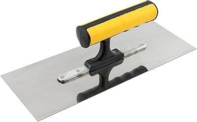 Platte Afwerking Troffel 10.25"x3.9" - Lichtgewicht RVS Handgereedschap met Rubberen Handvat voor Gipsplaten en Beton