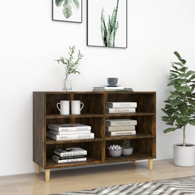 vidaXL - Dressoir - 103,5x35x70 - cm - bewerkt - hout - gerookt - eikenkleurig