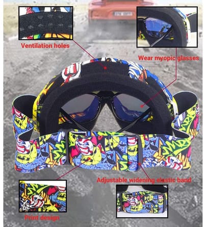Dailygoods- Motorcrossbril Winddicht - Off-road Bril - ATV Bril - UV-bescherming - TPU Materiaal - Lichtgewicht 126g - Motorgoggles