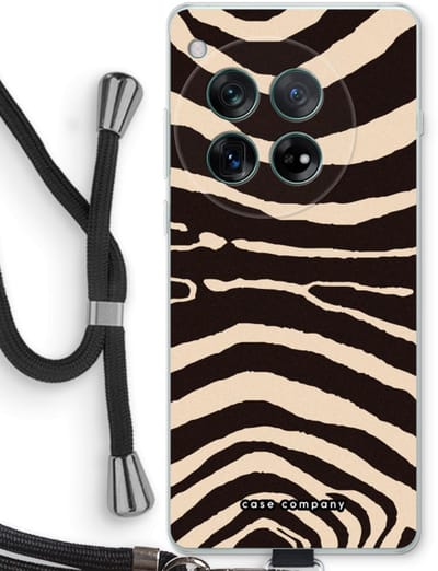 Case Company® - Hoesje met koord geschikt voor OnePlus 12r hoesje met Koord - Arizona Zebra - Telefoonhoesje met Zwart Koord - Bescherming aan alle Kanten en Over de Schermrand