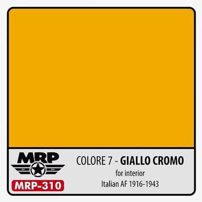 Mr. Paint MRP-310 - Colore 7 – Giallo Cromo (for interior) (Italian AF 1916-43) – 30 ml verf voor Airbrush & Detailwerk