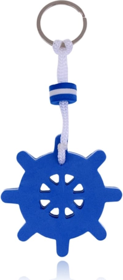 Nautische Stijl Sleutelhanger - Blijft Drijven - Blauw - Stuurwiel