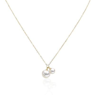 Luna-Pearls - 216.1042 - Ketting - Dames - 750 Geelgoud - Zoetwatercultuurparel - 45cm