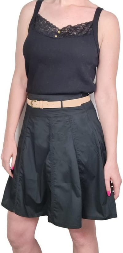 Rok dames - A-Lijn - Met Riem - high waist - Bon Prix - Kleur Zwart - Maat 36