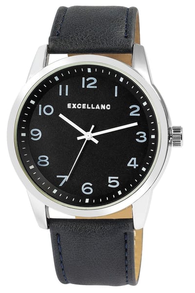 EXCELLANC Herenhorloge lederimitatie Mineraalglas
