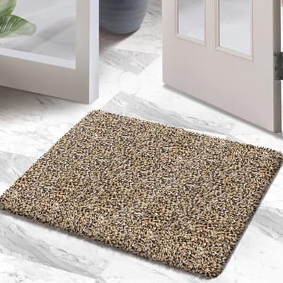 Antislip waterabsorberende badmat 20"x30" - pluche tapijt voor badkamer en ingang - bruin zwart beige