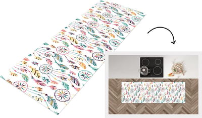 Keukenloper - Loper keuken - Patroon - Dromenvanger - Veren - Pluimen - 150x50 cm - Keukenloper vinyl