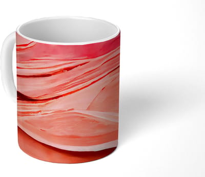 Mok - Koffiemok - Abstract - Roze - Pastel - Vormen - Mokken - 350 ML - Beker - Koffiemokken - Theemok