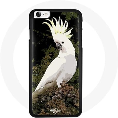 Coque - Cacatoes - Iphone 4 - Blanc - Perroquets sur l'arbre - Souple blanc