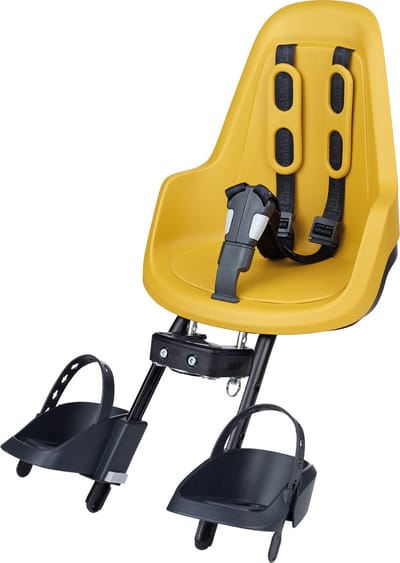 Bobike One Mini voorzitje - Mighty Mustard - fietsstoeltje - kinderzitje - voorzitje - fietszitje - voor fiets of e-bike
