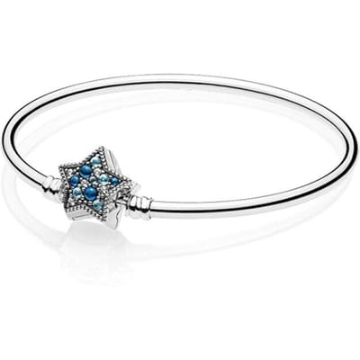 Originele heldere sneeuwvlok sluiting bangle fit mode 925 sterling zilveren armband kralen bedel DIY sieraden white