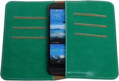 Groen Pull-up Medium Pu portemonnee wallet voor HTC
