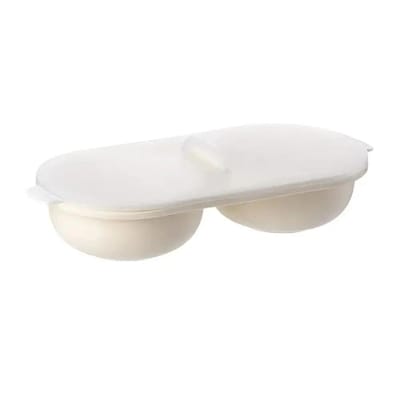 1 pc Pocheuse à œufs pour micro-ondes, Cuit-œufs double tasse, Gadget de cuisine, Moule à œufs à ressort, Outils de cuisine, Machine à œufs Lotus d'eau transparente gray