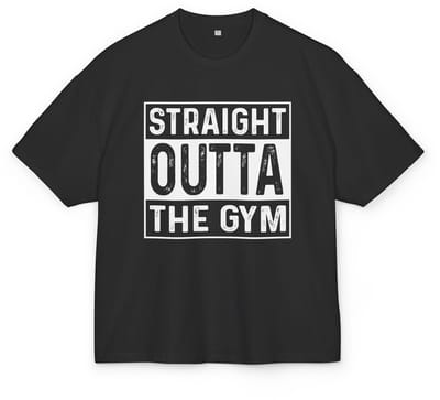 T-shirt met Gym Prints - Oversized - 100% katoen - XS