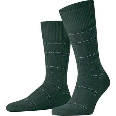 FALKE Lhasa Rib Special Edition gedessineerd wol viscose kasjmier sokken heren groen - maat 39-42