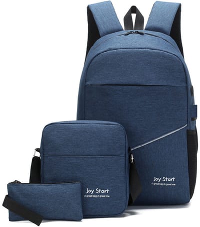 Namajunas - Rugzak - Grote inhoud - Rugzak voor laptop met extern USB-oplaadpoort en audio-aansluiting - Gratis schoudertas en clutch handtasjes - Een ideaal cadeau voor school en werk - Uniseks en draagbaar - Licht en comfortabel - Donkerblauw