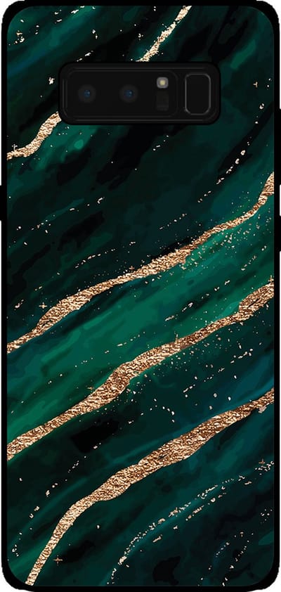 Smartphonica Telefoonhoesje Geschikt voor Samsung Galaxy Note 8 met marmer opdruk - TPU backcover case marble design - Groen Goud geschikt voor Samsung Galaxy Note 8