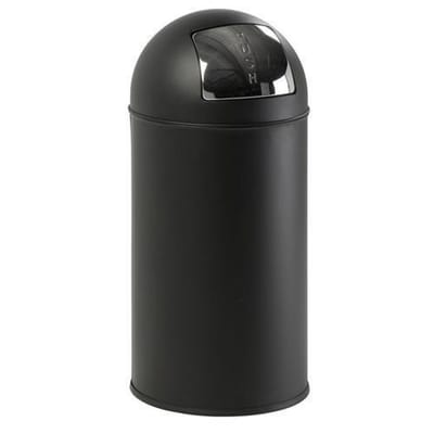 EKO - Pushcan 40 liter - Steel - mat zwart - Prullenbak